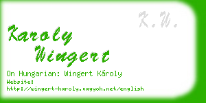 karoly wingert business card